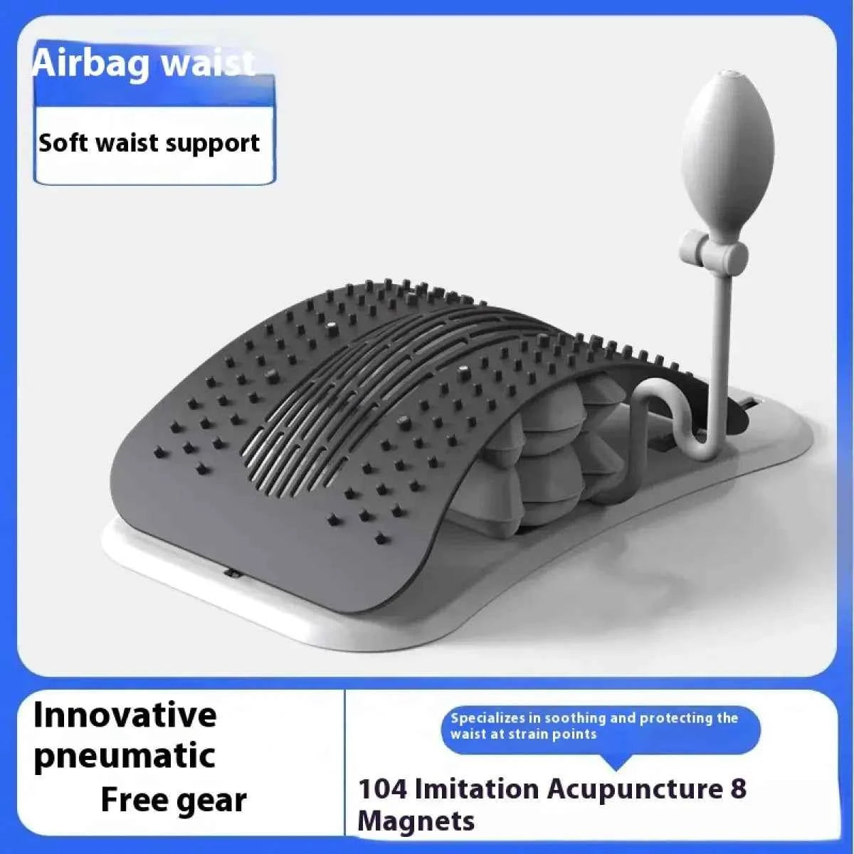 Adjustable Back Stretcher & Magnetic Massager | Lumbar Pain Relief Device for Posture & Muscle Relaxation
