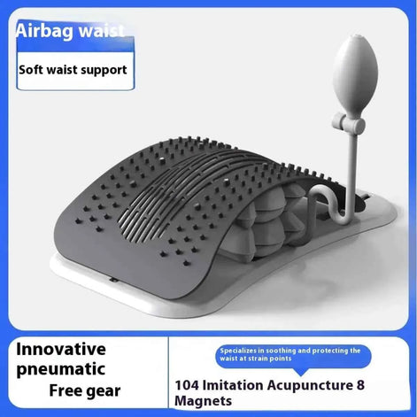 Adjustable Back Stretcher & Magnetic Massager | Lumbar Pain Relief Device for Posture & Muscle Relaxation