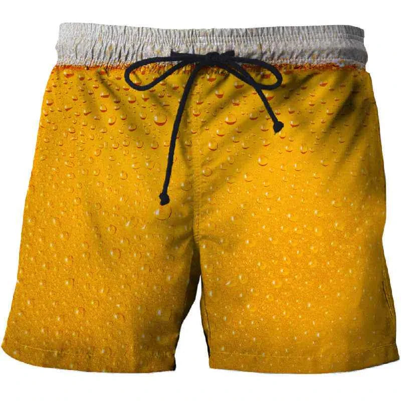 Waterdrop 3D Printed Beach Shorts with Pockets – Cotton Comfort