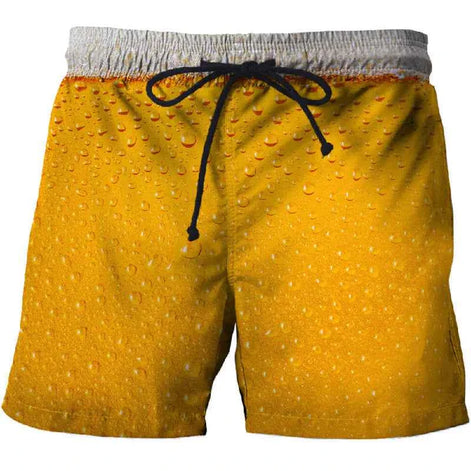 Waterdrop 3D Printed Beach Shorts with Pockets – Cotton Comfort
