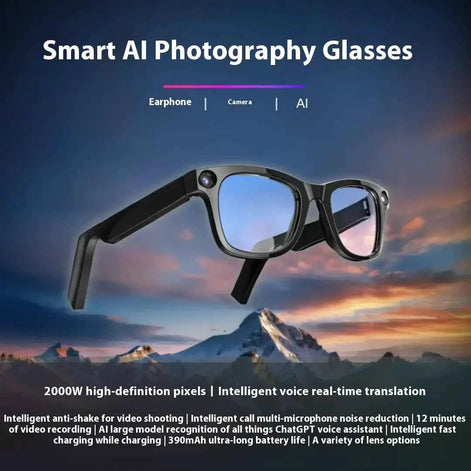 AI Tech Smart Glasses - HD Video Recording & Touch Controls