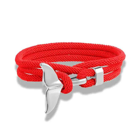Ocean Whale Tail Anchor Bracelet – Adjustable Nautical Rope Bracelet for Couples & Ocean Lovers