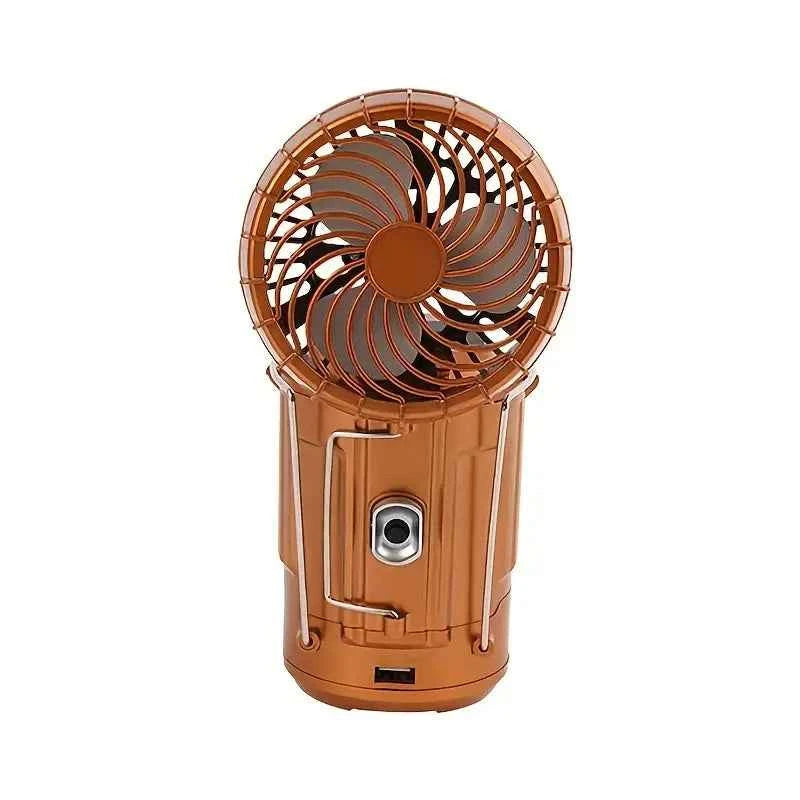 Portable Hand Crank Solar Lantern with Fan & USB Charger – LED Camping Light for Outdoor & Emergency Use