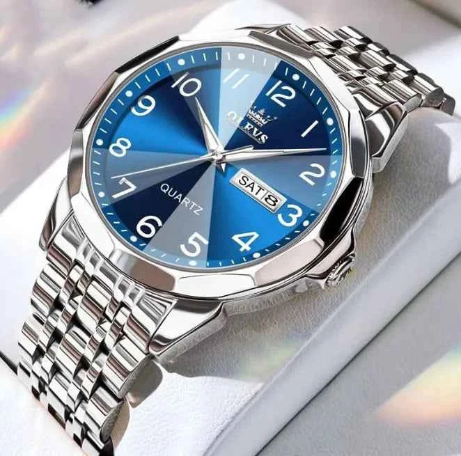 AquaTime Men’s Digital Quartz Watch – Waterproof, Calendar Display