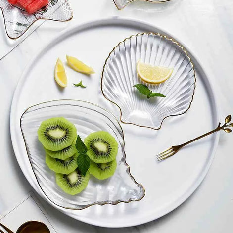 Ocean-Inspired Gold Trim Dish Set – Shell & Star Plates
