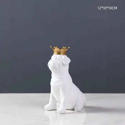 Nordic Bulldog Figurine | Modern Resin Dog Sculpture for Living Room | Creative Animal Home Decor Gift