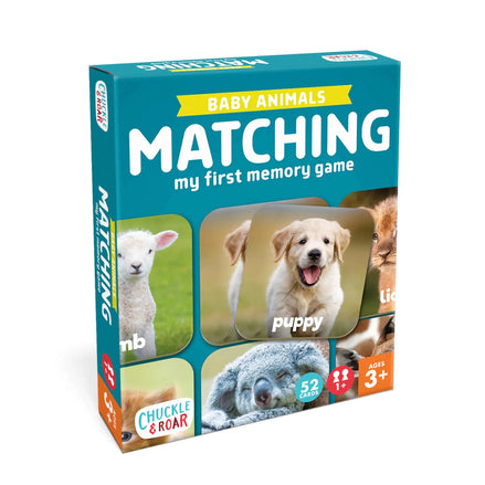Chuckle & Roar - Matching Game Baby Animals - Board Game for Kids 3 and up - Concentration Game for Toddlers - Preschool Game