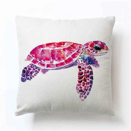 Ocean Turtle Cushion Cover – Decorative Sea-Inspired Pillow Case (4 Styles, 45x45 cm)
