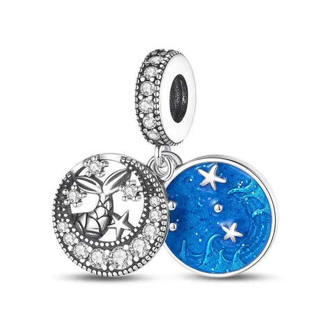 Ocean Blue Dolphin & Seahorse Pendant – DIY Jewelry Charms