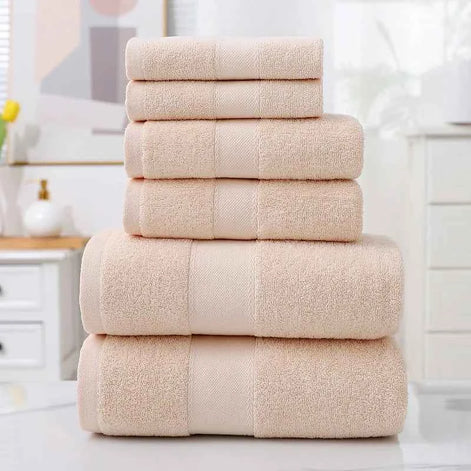 Cotton Absorbent Towel Set – 6-Piece Bath Towels, Hand Towels & Washcloths