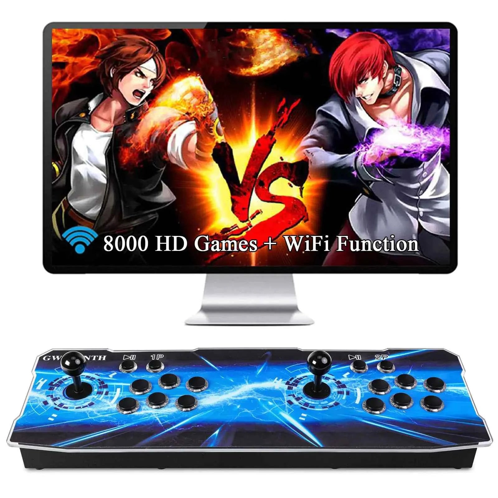 GWALSNTH 3D Pandora Box TT Arcade Game Console 8000 HDMI Video Games with WiFi Function Search/Save/Hide/ Pause GamesFavorite ListUp to 4 Players ……