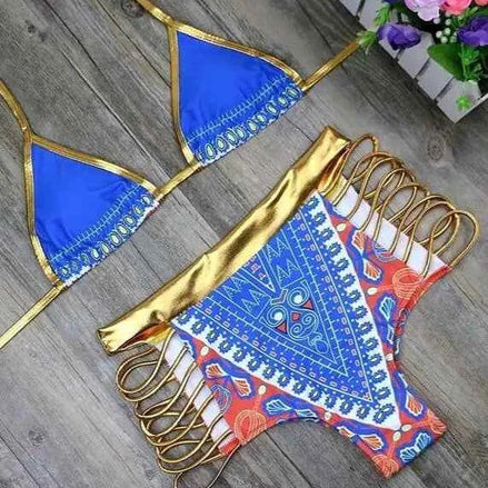 Angelina Print Bikini Set – Colorful Tribal-Inspired Swimwear
