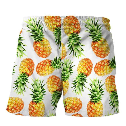 Pineapple & Lion Print Beach Shorts – Fun Summer Swimwear