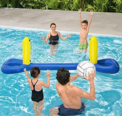 Inflatable Pool Float Game Set – Floating Volleyball & Basketball Swim Set for Kids and Adults | Summer Water Sports Toy