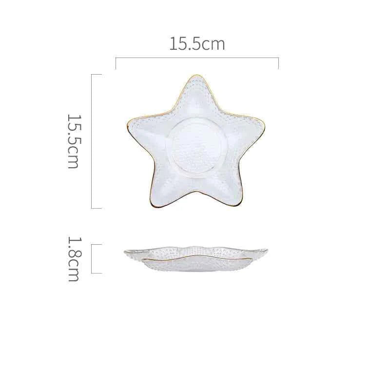 Ocean-Inspired Gold Trim Dish Set – Shell & Star Plates