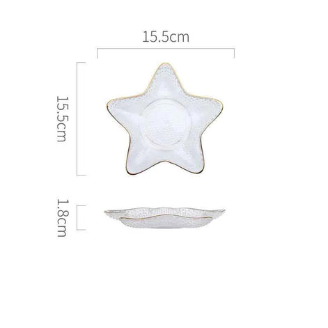 Ocean-Inspired Gold Trim Dish Set – Shell & Star Plates