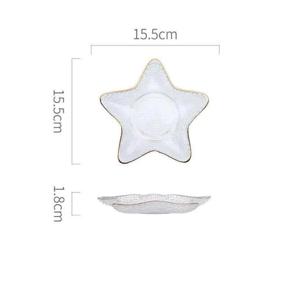 Ocean-Inspired Gold Trim Dish Set – Shell & Star Plates