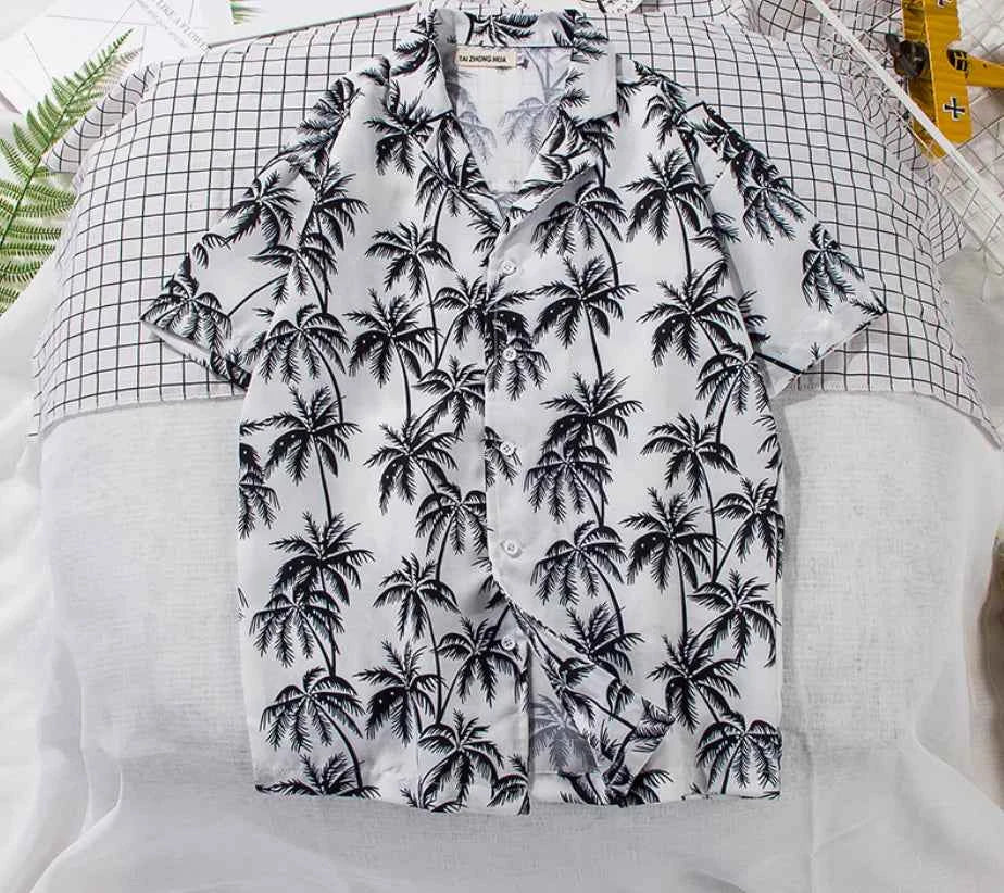 Men’s Short Sleeve Beach Floral Shirt | Tropical Button-Up Summer Shirt for Casual, Vacation & Resort Wear