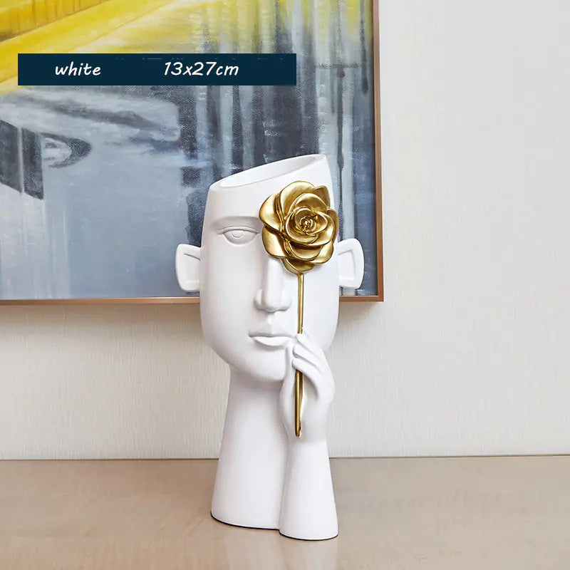 Creative Nordic Modern Vase – Artistic Resin Decor for Home & Office