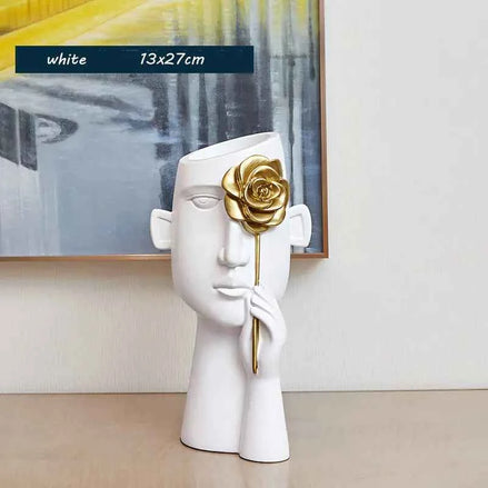 Creative Nordic Resin Vase – Modern Artistic Home & Office Decor