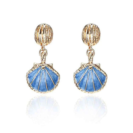 Vintage Ocean Shell Stud Earrings
