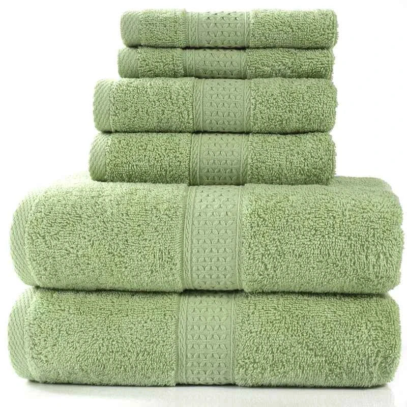 Cotton Absorbent Towel Set – 6-Piece Bath Towels, Hand Towels & Washcloths