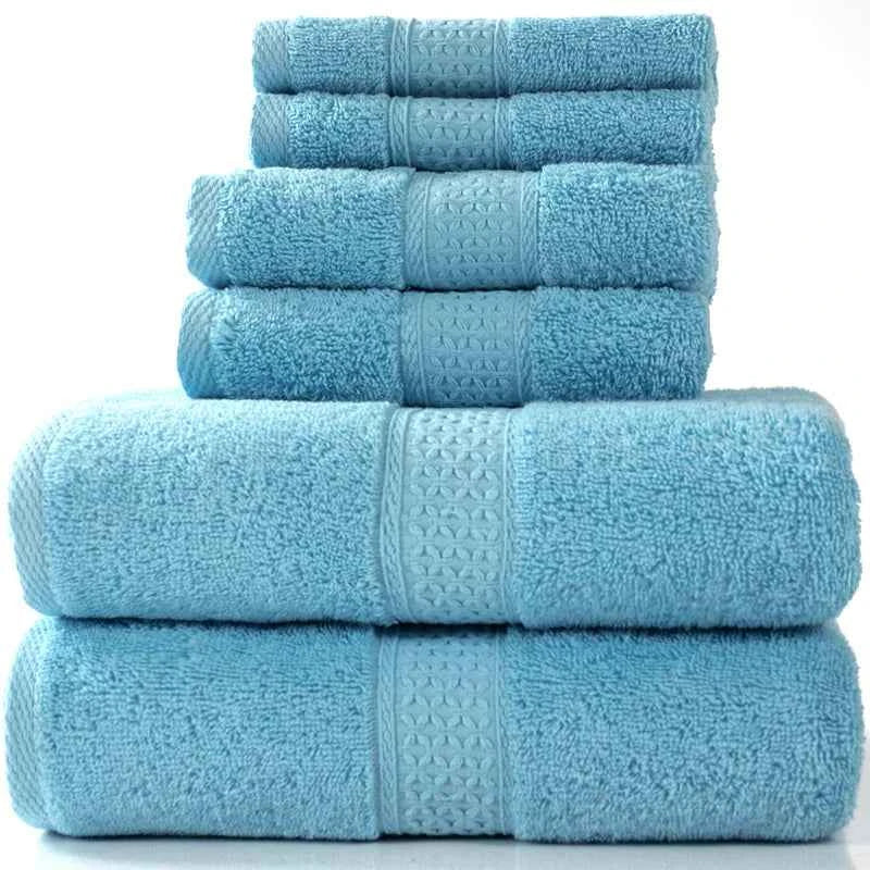 Cotton Absorbent Towel Set – 6-Piece Bath Towels, Hand Towels & Washcloths