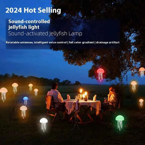 Jellyfish LED Lamp – Sound-Controlled Night Light for Relaxation, Bedroom & Office Decor