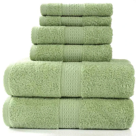 Cotton Absorbent Towel Set – 6-Piece Bath Towels, Hand Towels & Washcloths