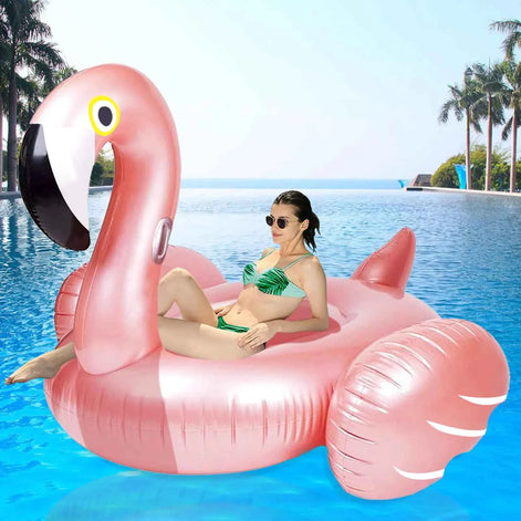 Giant Inflatable Flamingo Pool Float – Heavy-Duty Ride-On Floatie for Adults & Kids | Fast-Valve Blow-Up Raft Lounge for Pool, Beach & Summer Parties (43x34”)