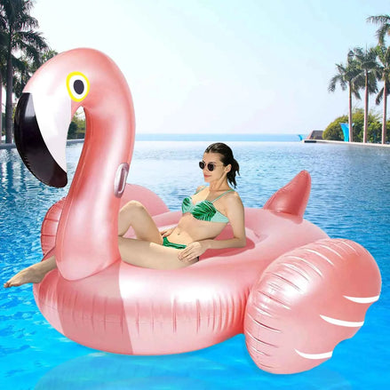 Giant Inflatable Flamingo Pool Float – Heavy-Duty Ride-On Floatie for Adults & Kids | Fast-Valve Blow-Up Raft Lounge for Pool, Beach & Summer Parties (43x34”)