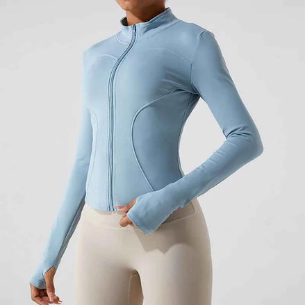 Women’s Fleece-Lined Yoga Jacket – Warm, Stretch & Breathable