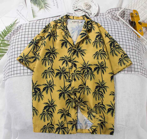 Men’s Short Sleeve Beach Floral Shirt | Tropical Button-Up Summer Shirt for Casual, Vacation & Resort Wear