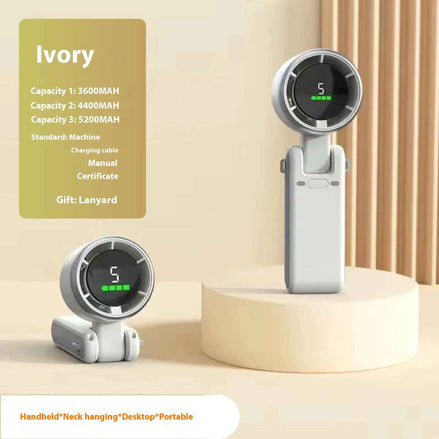Portable USB Fan – Compact Rechargeable Handheld Cooling Fan with Digital Display