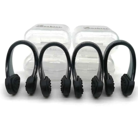 Set of 4 Waterproof Swimming Nose Clips – Soft Silicone Nose Plugs for Adults & Kids (Black)