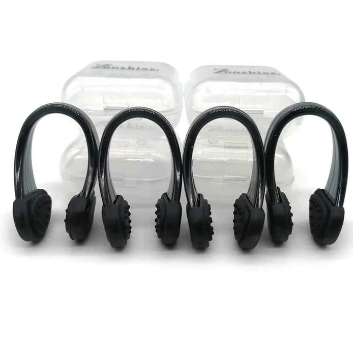 Set of 4 Waterproof Swimming Nose Clips – Soft Silicone Nose Plugs for Adults & Kids (Black)