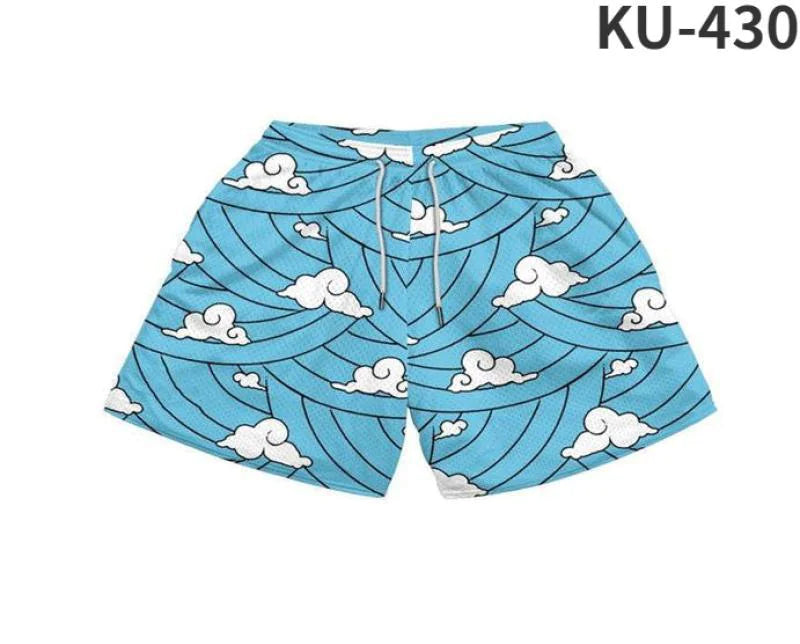 Anime Print Men’s Beach Shorts – Bold Summer Swimwear