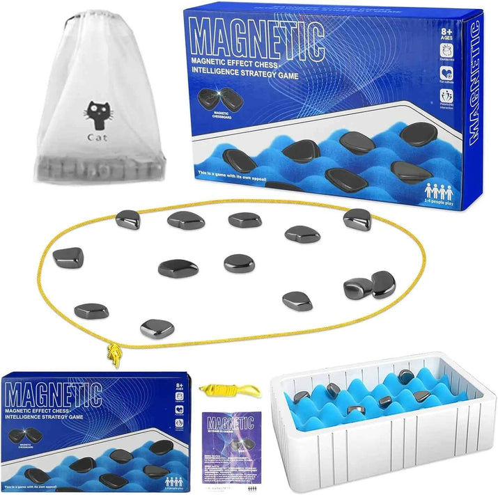 Magnetic Chess Game - Fun Tabletop Game Magnetic Strategy Game for Kids and Adults with Magnets Fun Tabletop Multiplayer Magnetic Chess Game Family Party Game (Rope + Sponge)