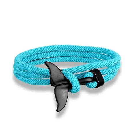 Ocean Whale Tail Anchor Bracelet – Adjustable Nautical Rope Bracelet for Couples & Ocean Lovers