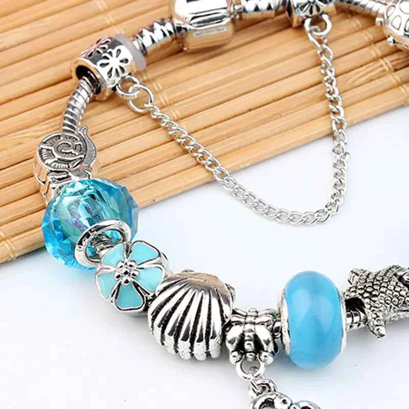 Trendy Ocean Animal Crystal Bracelet – Women’s Marine Charm Jewelry