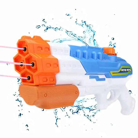 Water Gun Blaster – 4 Nozzles, High-Pressure Water Soaker, Large Capacity for Pool & Beach Fun