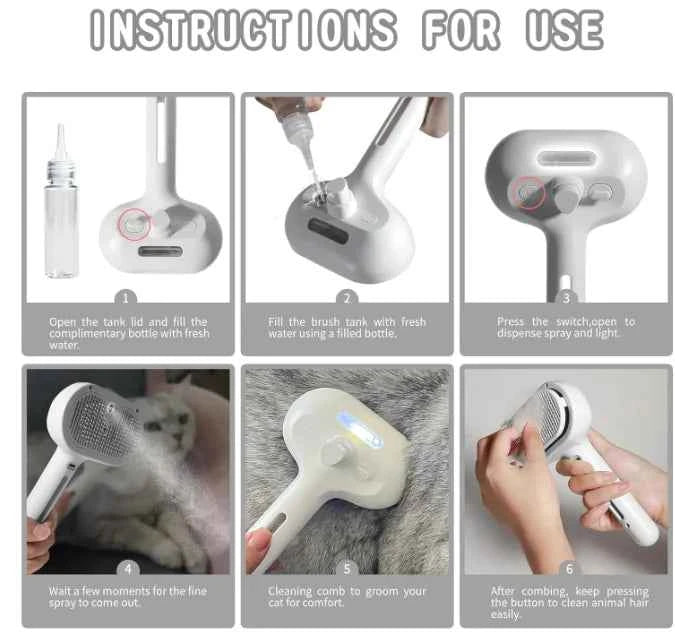 PetFusion Pet Hair Spray Brush - Effortless Grooming Tool for Pets