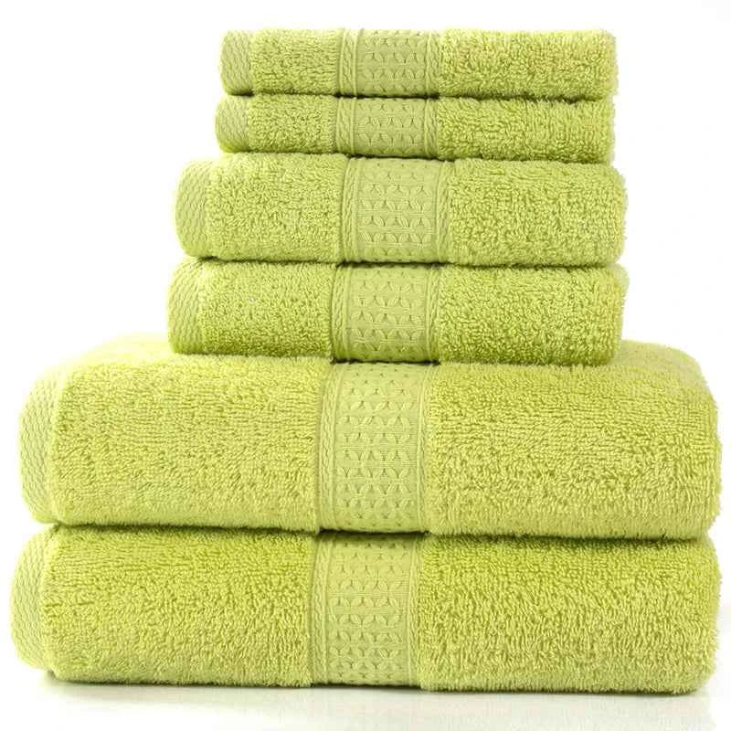 Cotton Absorbent Towel Set – 6-Piece Bath Towels, Hand Towels & Washcloths