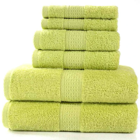 Cotton Absorbent Towel Set – 6-Piece Bath Towels, Hand Towels & Washcloths