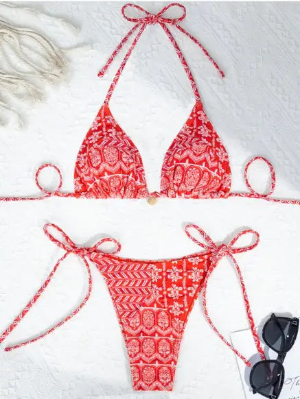 Bohemian Style Bikini Set – Sexy Summer Swimwear with Tribal Print