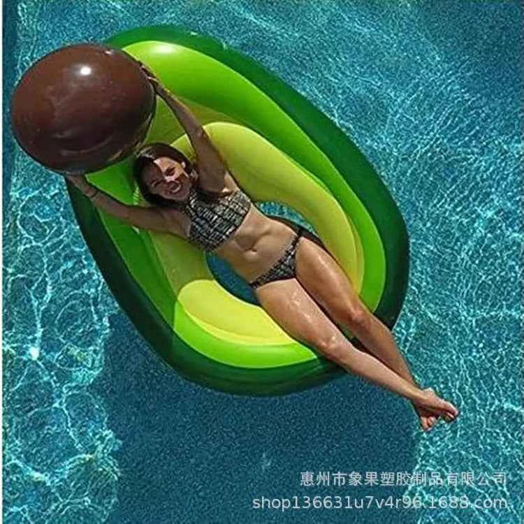 Inflatable Avocado Pool Float – Fun Pool Lounger for Kids & Adults, Durable PVC, Summer Beach Accessory