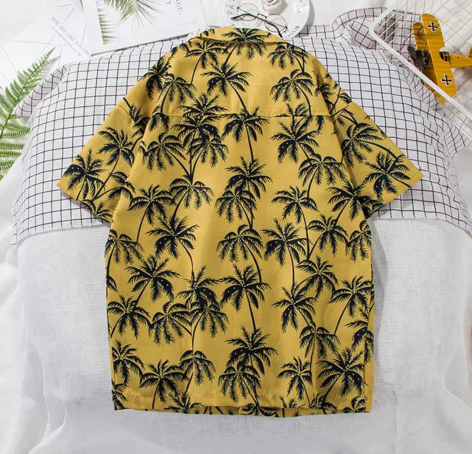 Men’s Short Sleeve Beach Floral Shirt | Tropical Button-Up Summer Shirt for Casual, Vacation & Resort Wear