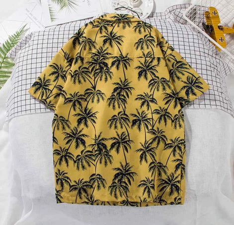 Men’s Short Sleeve Beach Floral Shirt | Tropical Button-Up Summer Shirt for Casual, Vacation & Resort Wear