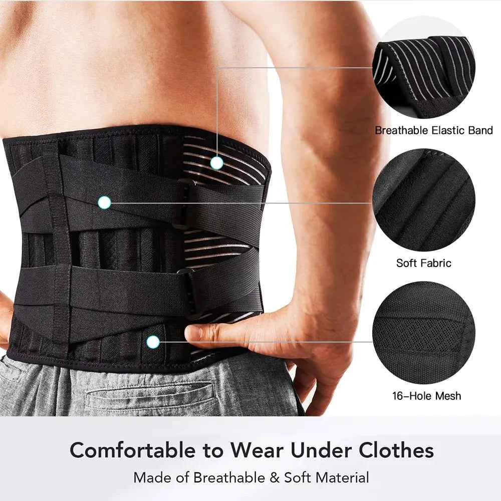 Lumbar Support Belt for Pain Relief, Sciatica & Back Support | Adjustable Breathable Lower Back Brace for Men & Women