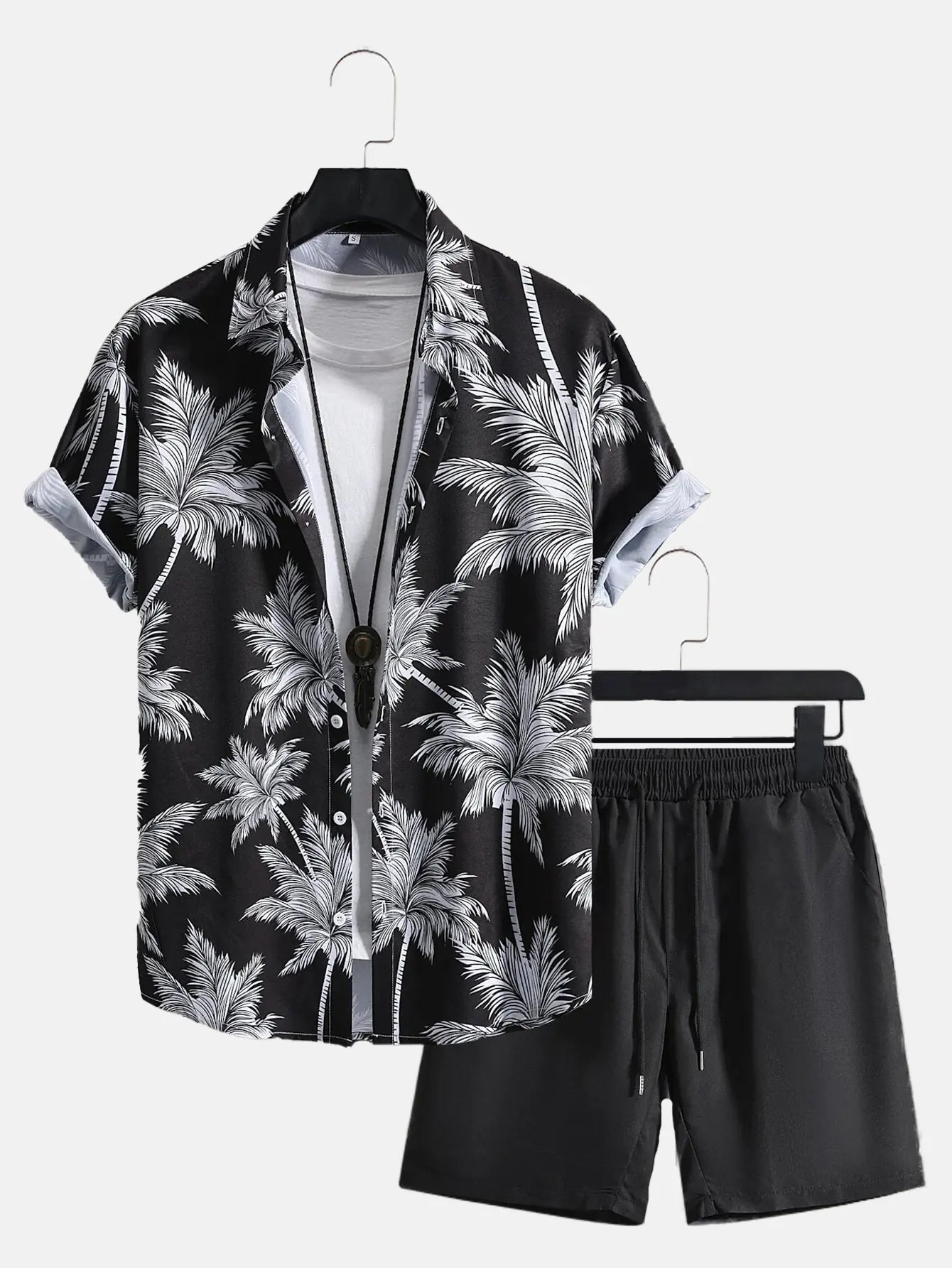 Men’s 3D Print Beach Outfit | Hawaiian Short Sleeve Shirt & Matching Shorts Set for Summer Vacation, Beach & Casual Wear